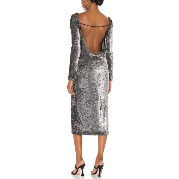 648 Cinq a Sept Julieann Dress In Silver and Black Size 0 - Picture 12 of 12